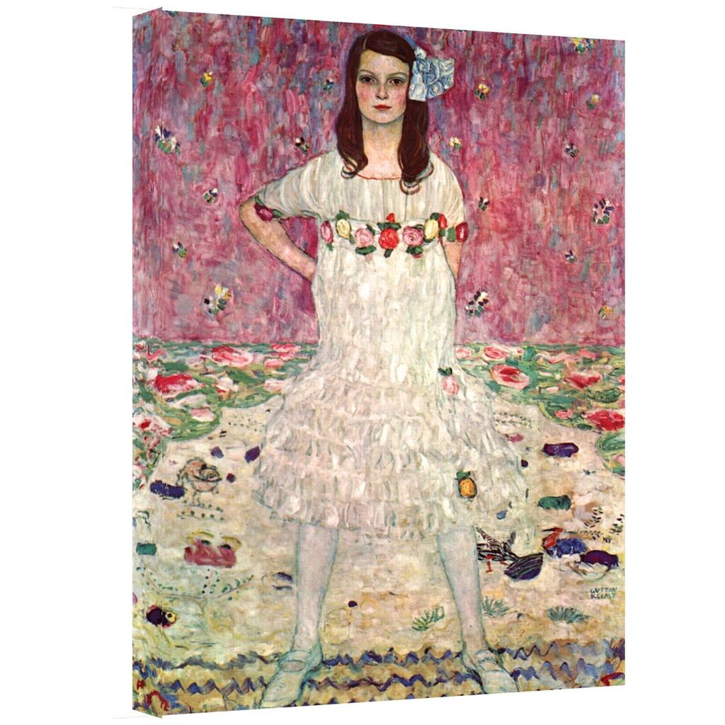 Gustav Klimt 'Eugenia Primavesi' Gallery Wrapped Canvas - Multi