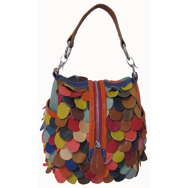 Shop Amerileather &#39;Rainbow Feesh&#39; Multi Color Leather Purse - Free Shipping Today - Overstock ...