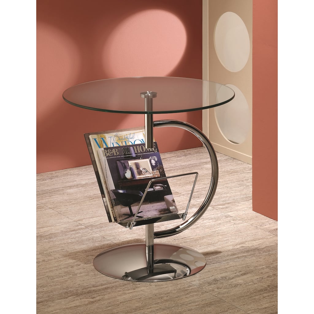 Chrome Finished Round Side End Table