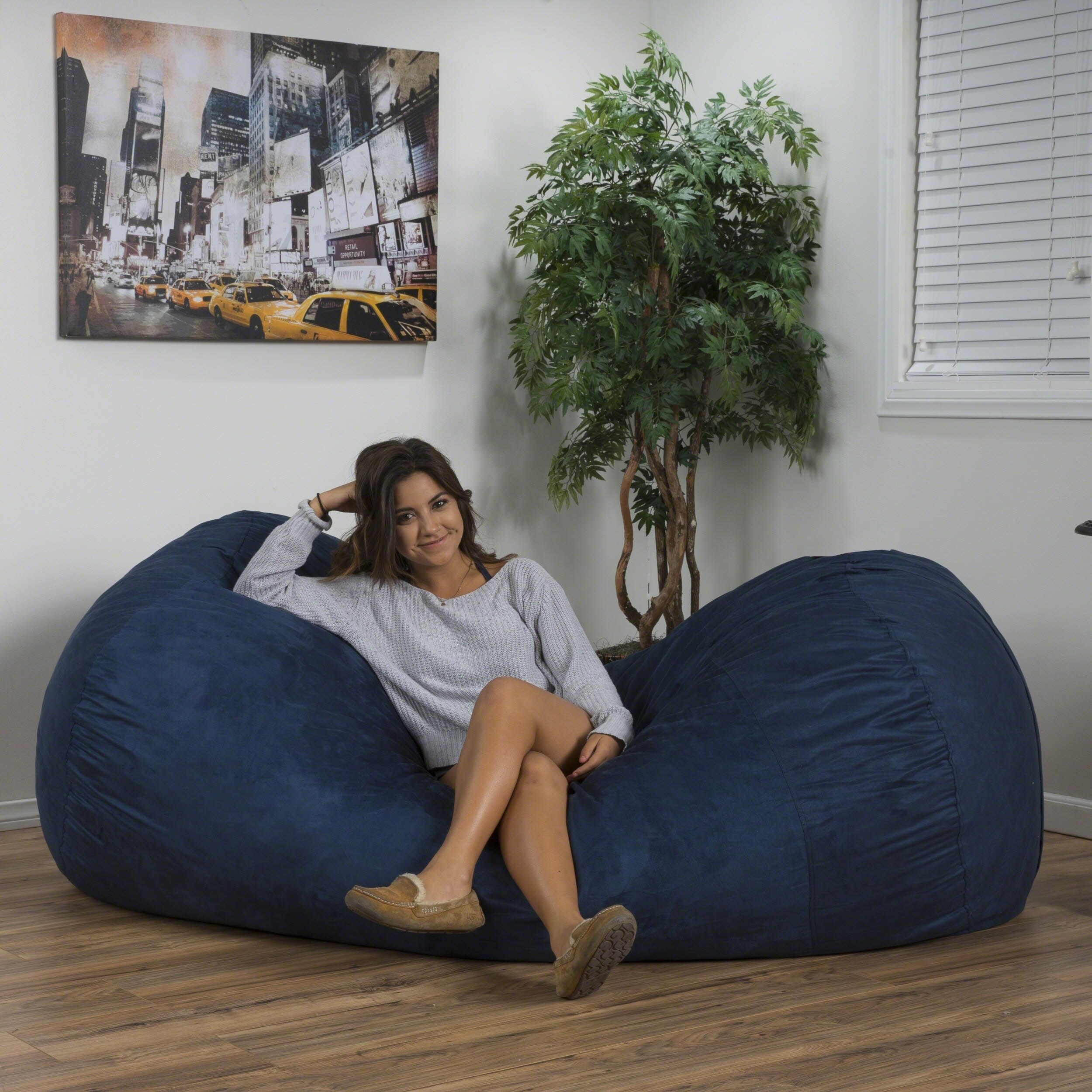 Larson Faux Suede 8 Foot Lounge Beanbag Chair By Christopher Knight Home