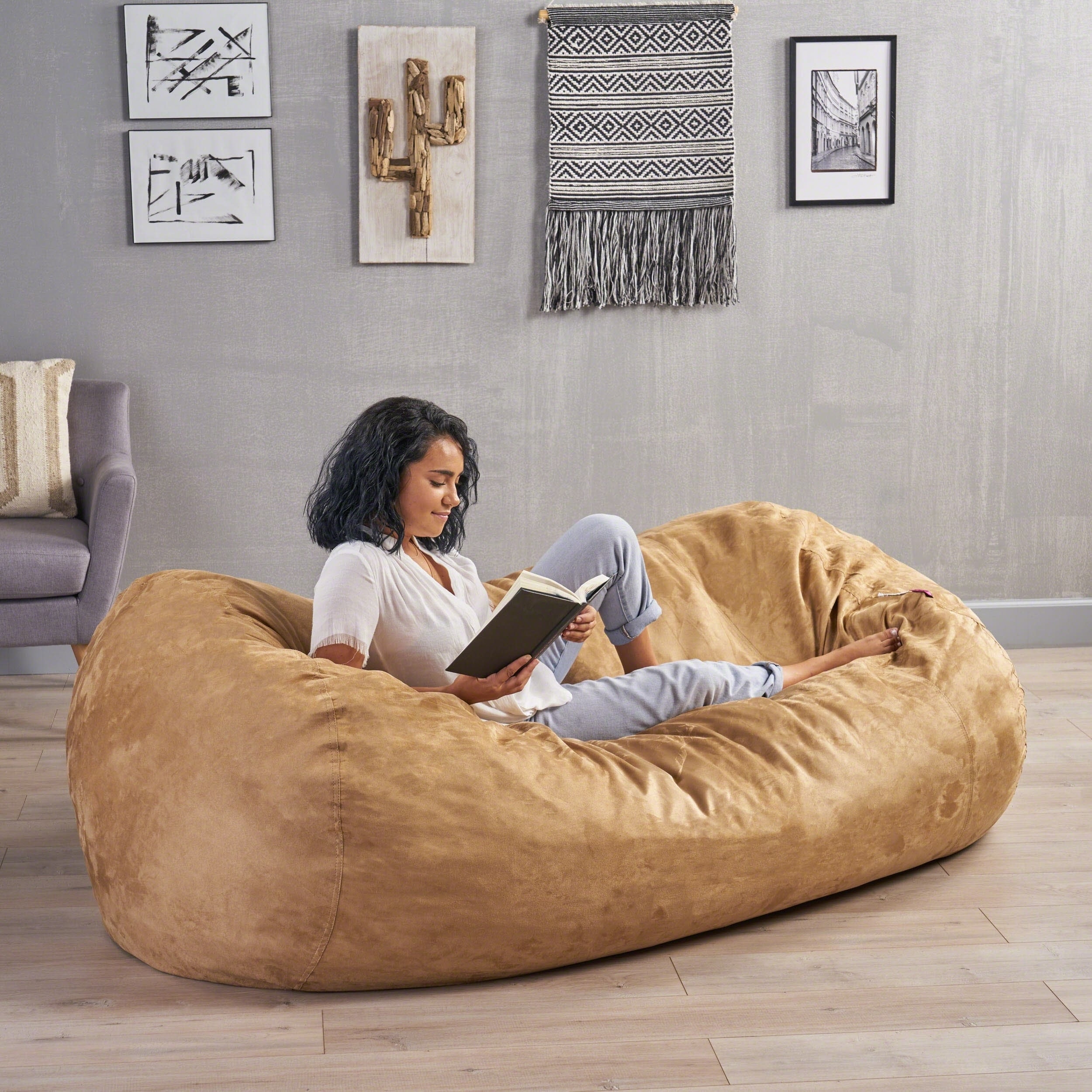 Faux Suede Bean Bag Chair Sand Small Faux Suede Chaitraveldairy In