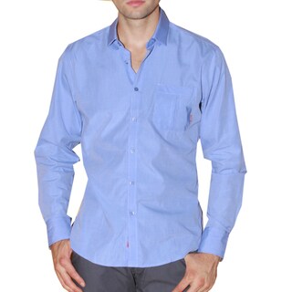 191 Unlimited Men's Solid Button-up Woven Shirt