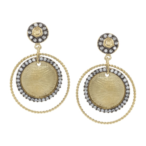 Rivka Friedman Esha Round CZ Dangle Earrings Rivka Friedman Fashion Earrings