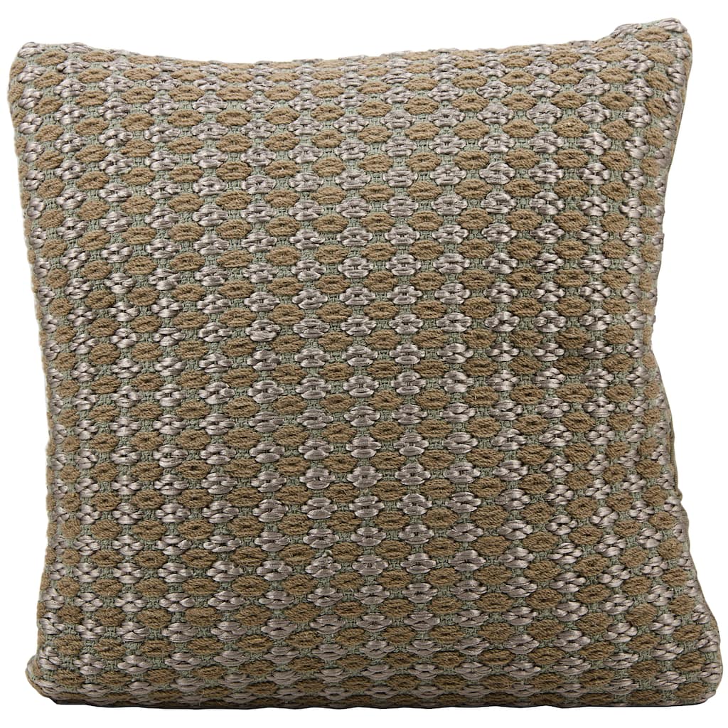 Mina Victory Woven Luster Malai Dori Brown Throw Pillow (20-inch x 20-inch) by Nourison