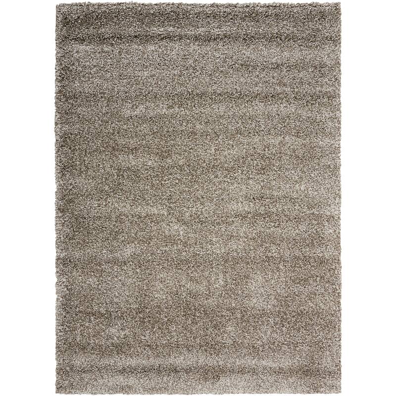 Nourison Amore Shag Area Rug - Casual/Modern & Contemporary/Shag - Beige/Grey - Solid - 8' x 10' - Rectangle - Synthetic/Olefin/Polypropylene - 7'10" x 10'10" - N/A