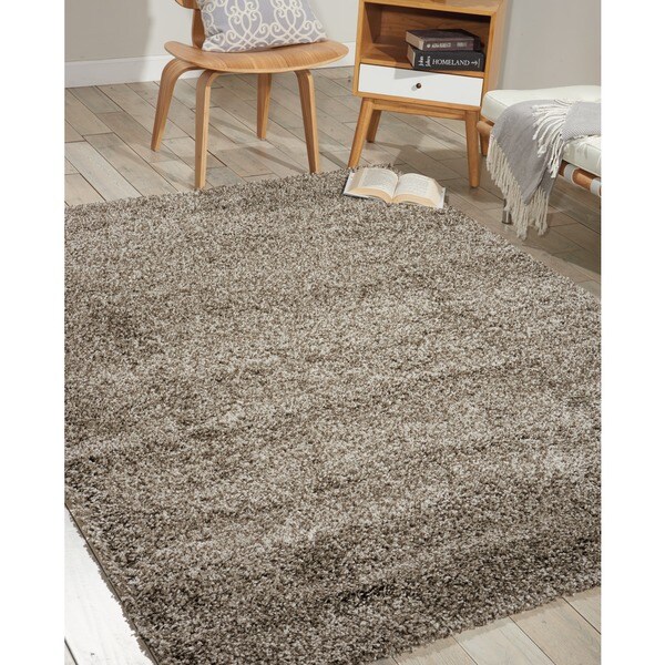 Nourison Amore Stone Shag Area Rug - 5'3 x 7'5