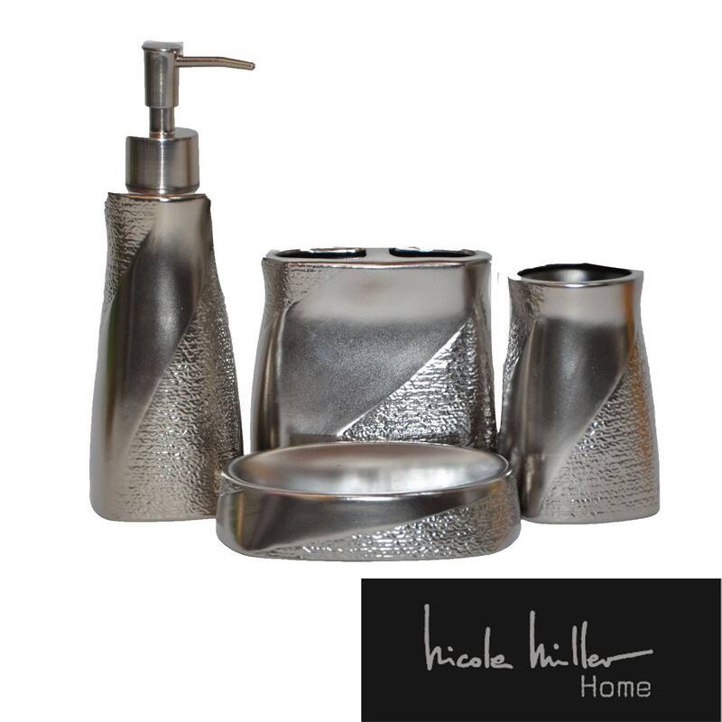 Nicole Miller Tangent Bath Accessory 4-piece Set