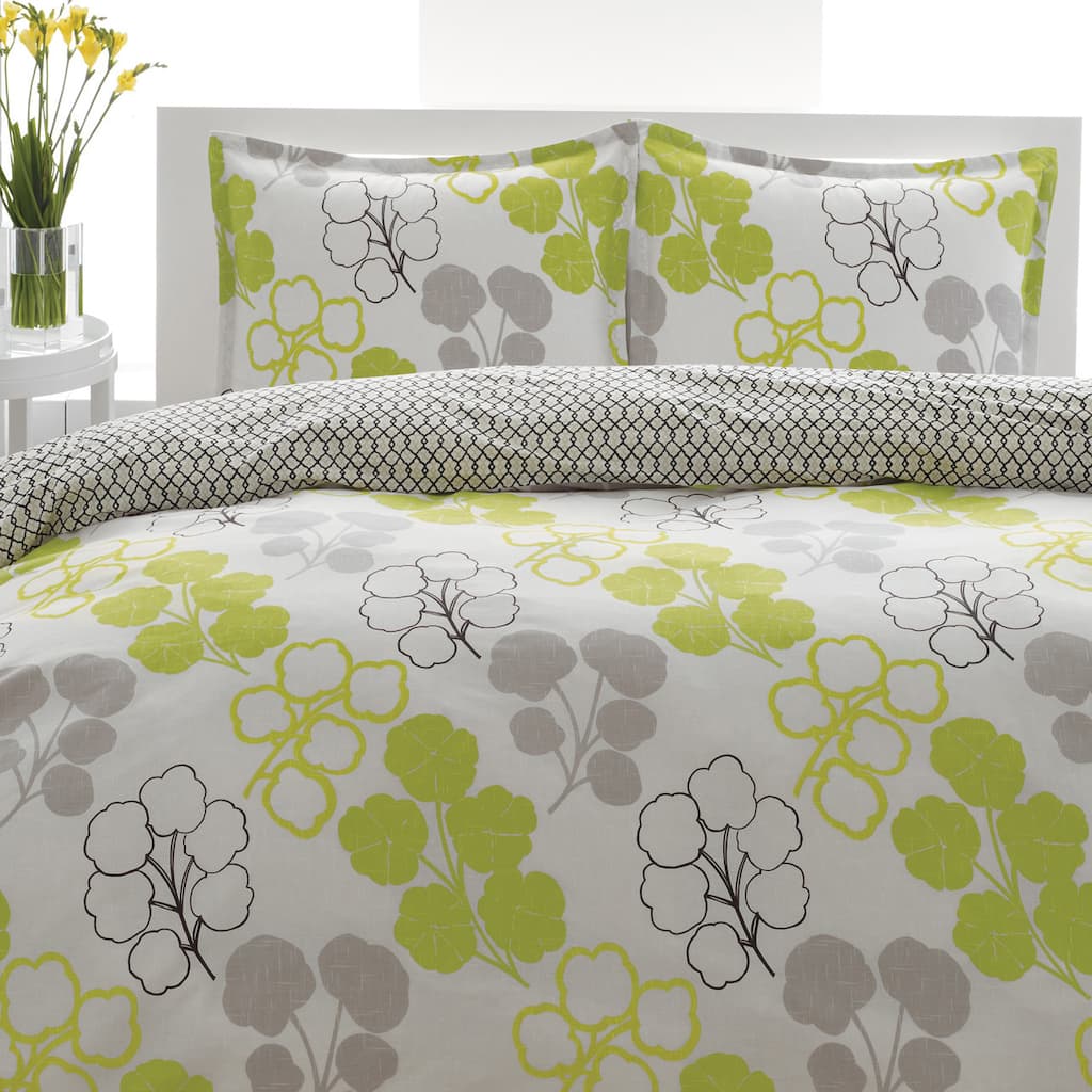 City Scene Pressed Flower 3-piece Duvet Cover Set