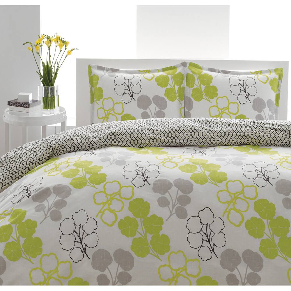 City Scene Pressed Flower 3-piece Comforter Set