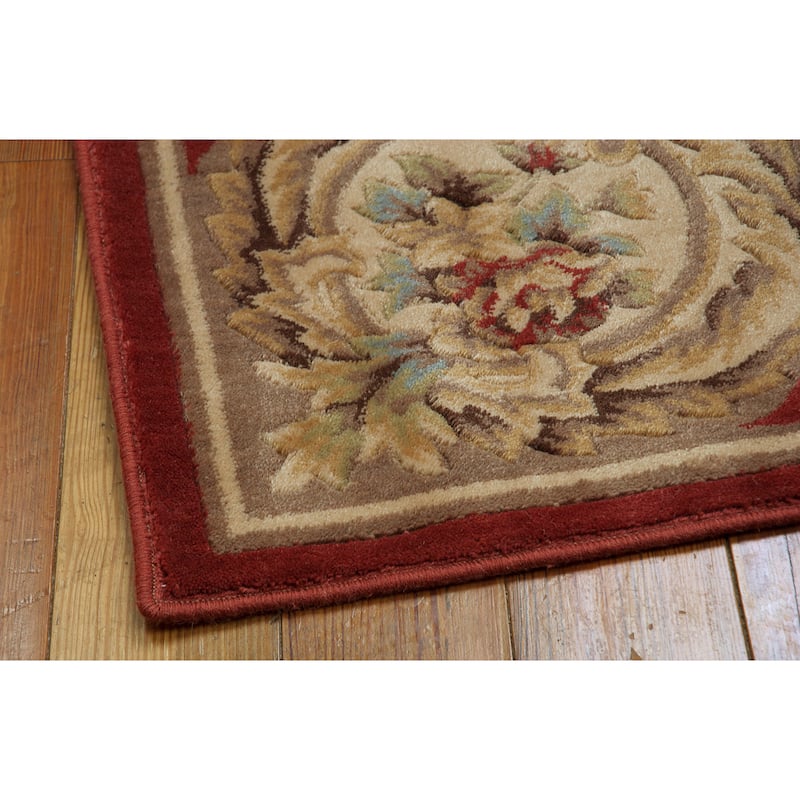 Aubusson Collection Rust Area Rug - 5'3 x 7'5