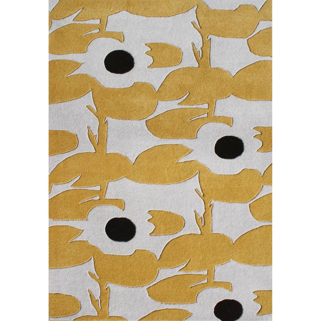 Alliyah Handmade Silver Cloud New Zeeland Blend Wool Rug - 5' x 8'