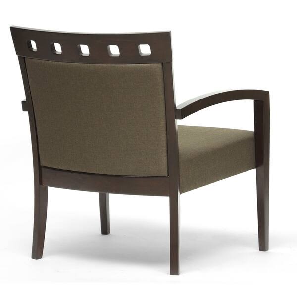 Shop Carmela Green Brown Modern Accent Chair Overstock 7676416