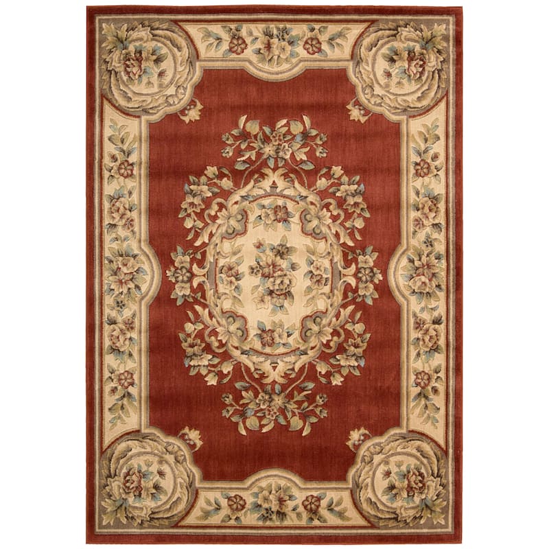 Aubusson Collection Rust Rug - 3'3 x 5'3