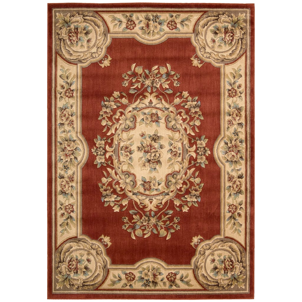 Aubusson Collection Rust Rug - 3'3 x 5'3