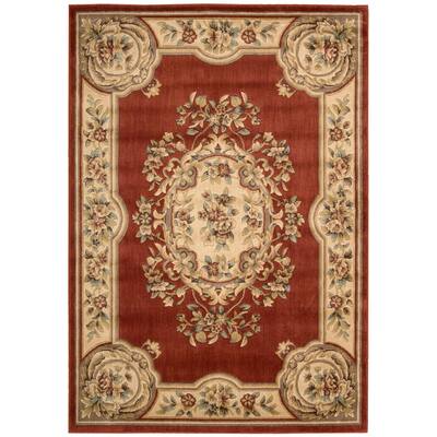 Aubusson Collection Rust Rug - 3'3 x 5'3