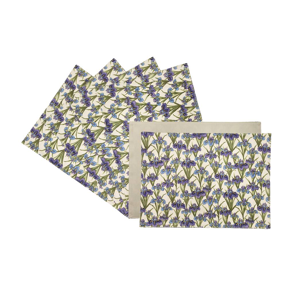 Rose Tree 18-inch Rectangle Plum Iris Place Mats (Set of 6)