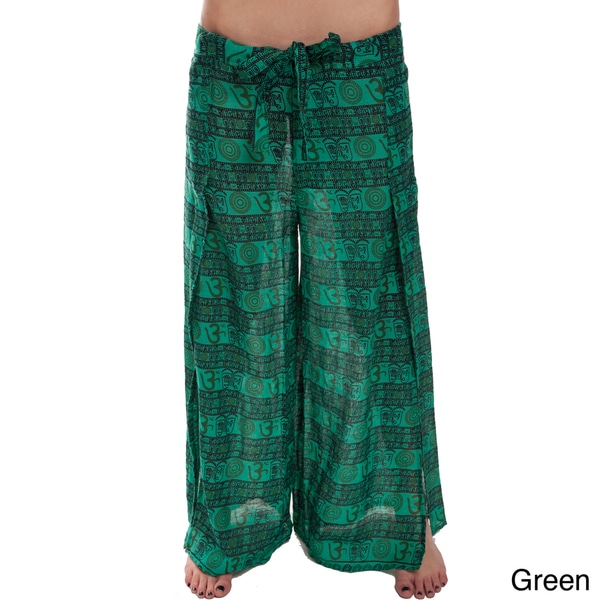 'Om' Design Cotton Side Slit Pants (Nepal) - Free Shipping On Orders ...