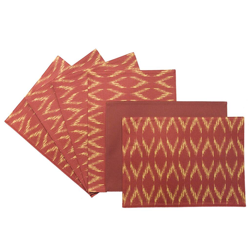Rose Tree 18-inch Rectangle Bali Place Mats (Set of 6)