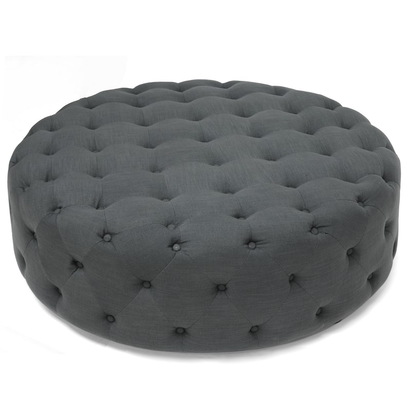 Gracewood Hollow Clare Contemporary Fabric Round Ottoman