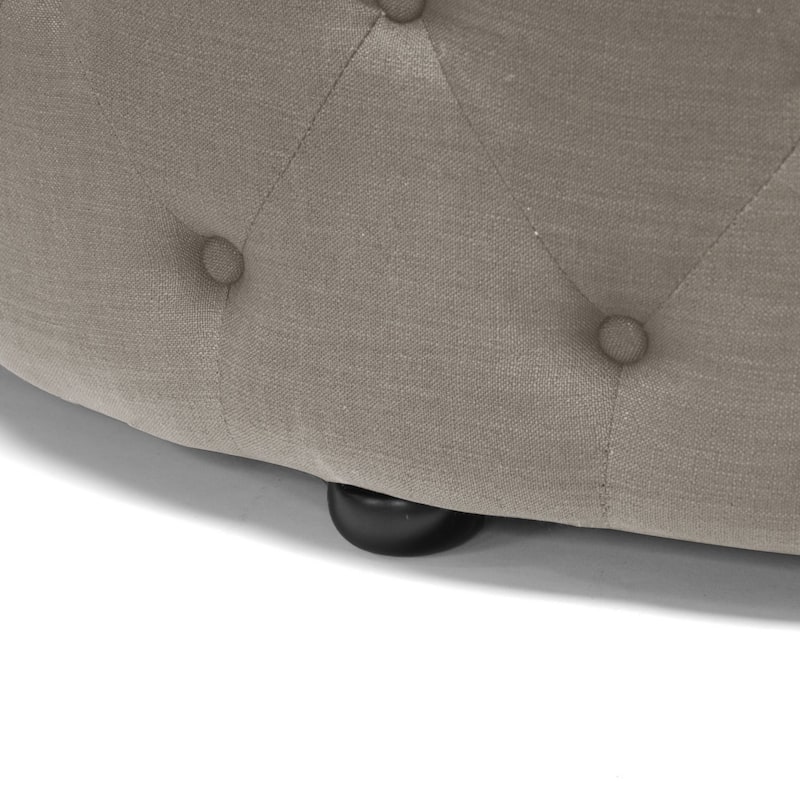Gracewood Hollow Clare Contemporary Fabric Round Ottoman