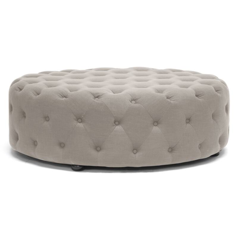 Gracewood Hollow Clare Contemporary Fabric Round Ottoman