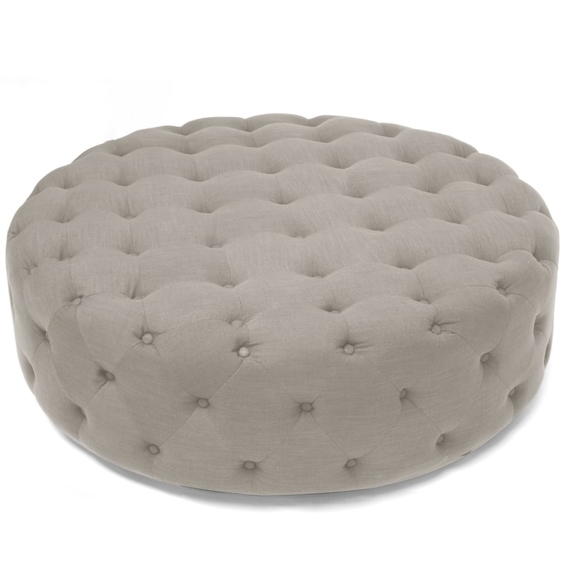 Gracewood Hollow Clare Contemporary Fabric Round Ottoman
