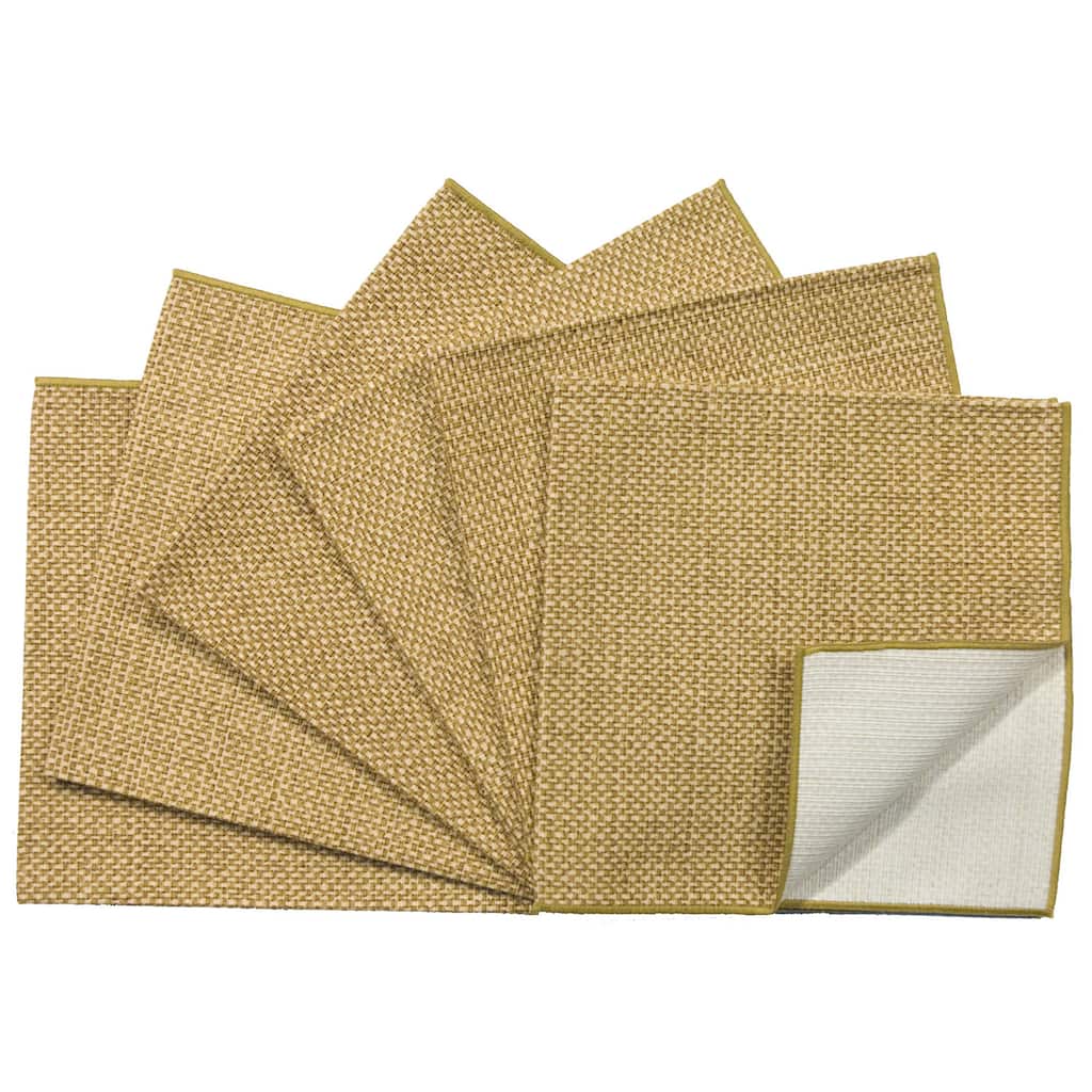Rose Tree 18-inch Square Gold Seagrass Napkins (Set of 6)