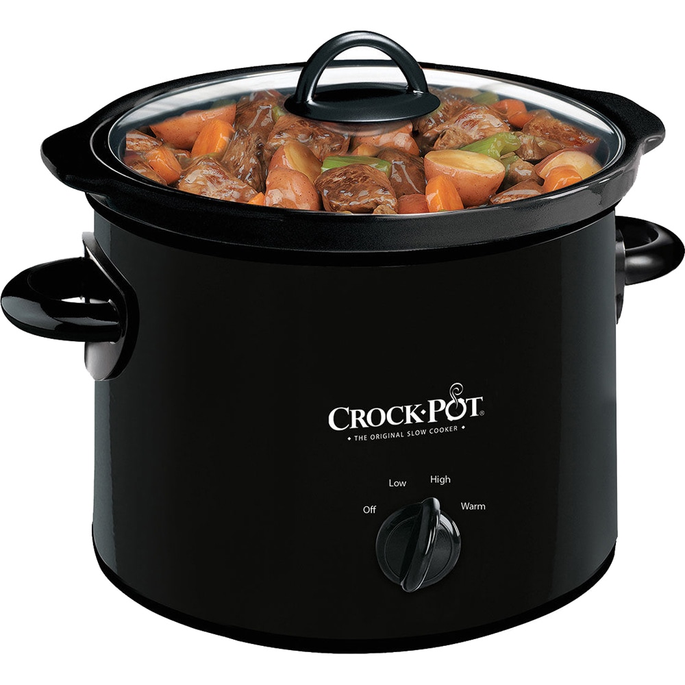 Crockpot 7 Quart Manual 3 Cooking Mode Slow Cooker with Lid - Black