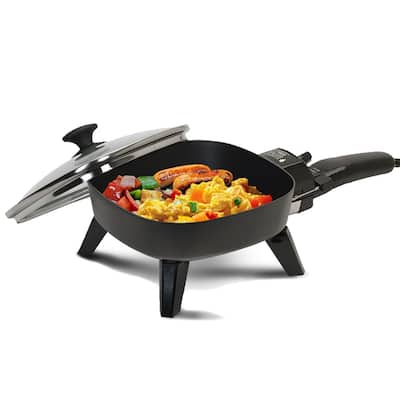 Continental Electric 6" Skillet Non-Stick Glass Lid Black