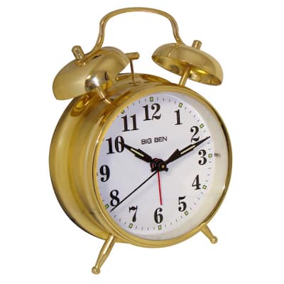Westclox Metal Twin Bell Gold Alarm Clock