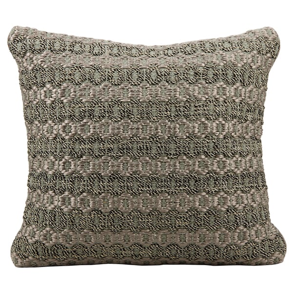 Mina Victory Woven Luster Grey All over Ring 20 x 20 inch Decorative Pillow by Nourison Nourison Throw Pillows