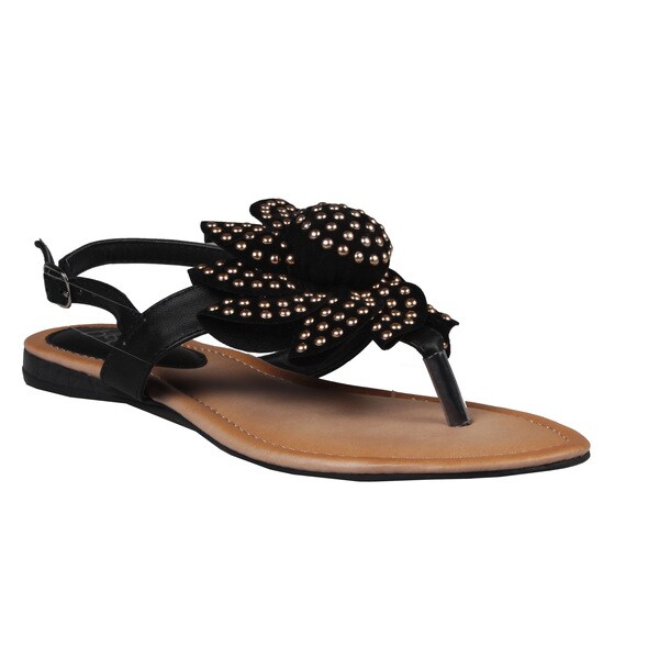 Refresh by Beston Women's Black 'Kiki 02' Gladiator Sandals Refresh Sandals