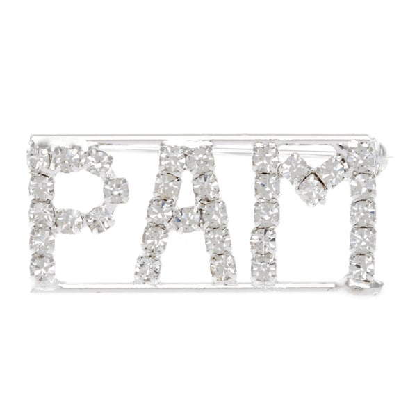 Detti Originals Silver 'P Collection' Crystal Name Pin