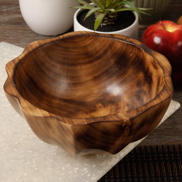 Shop Decorative HandCarved Wooden Bowl (Kenya) Free Shipping Today