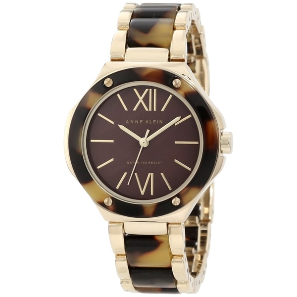 Anne Klein Women's AK 1148BMTO Gold Resin Brown Dial Quartz Watch Anne Klein Women's Anne Klein Watches