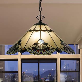 Tiffany-style Warehouse of Tiffany Courtesan 16-inch Hanging Lamp