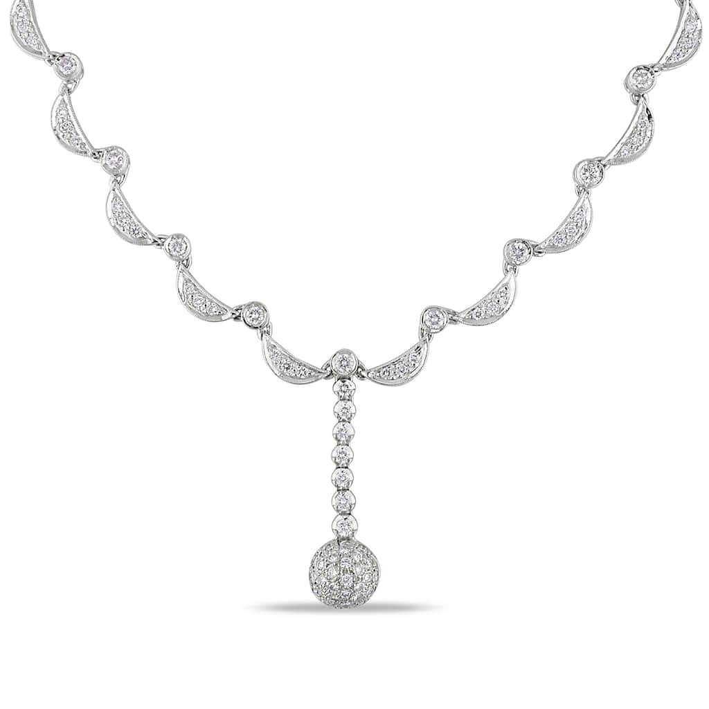 Miadora Signature Collection 14k White Gold 2 3/4ct TDW Diamond Necklace