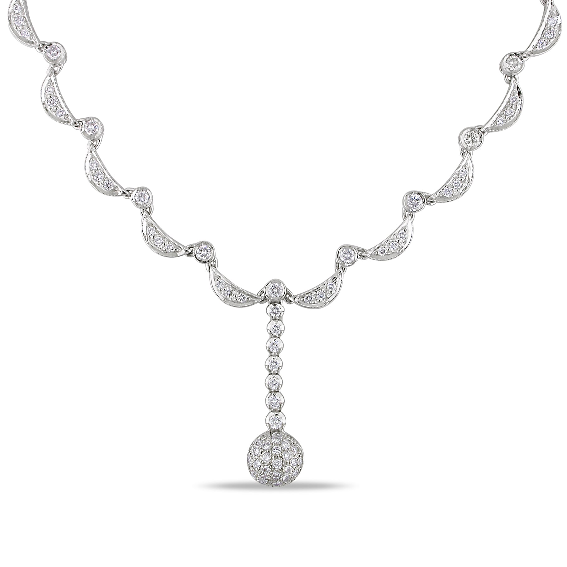 Miadora Signature Collection 14k White Gold 2 3/4ct TDW Diamond Necklace