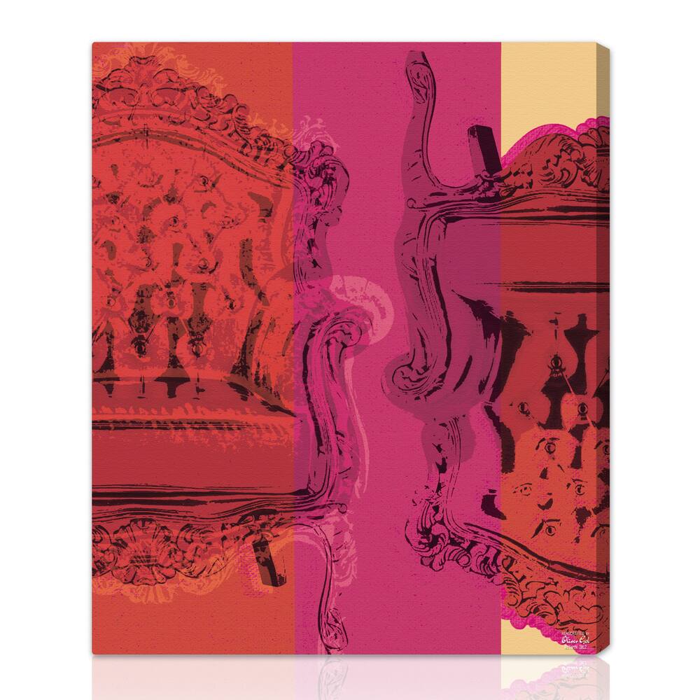 Oliver Gal 'Viceversa' Classic and Figurative Wall Art Canvas Print - Pink, Red
