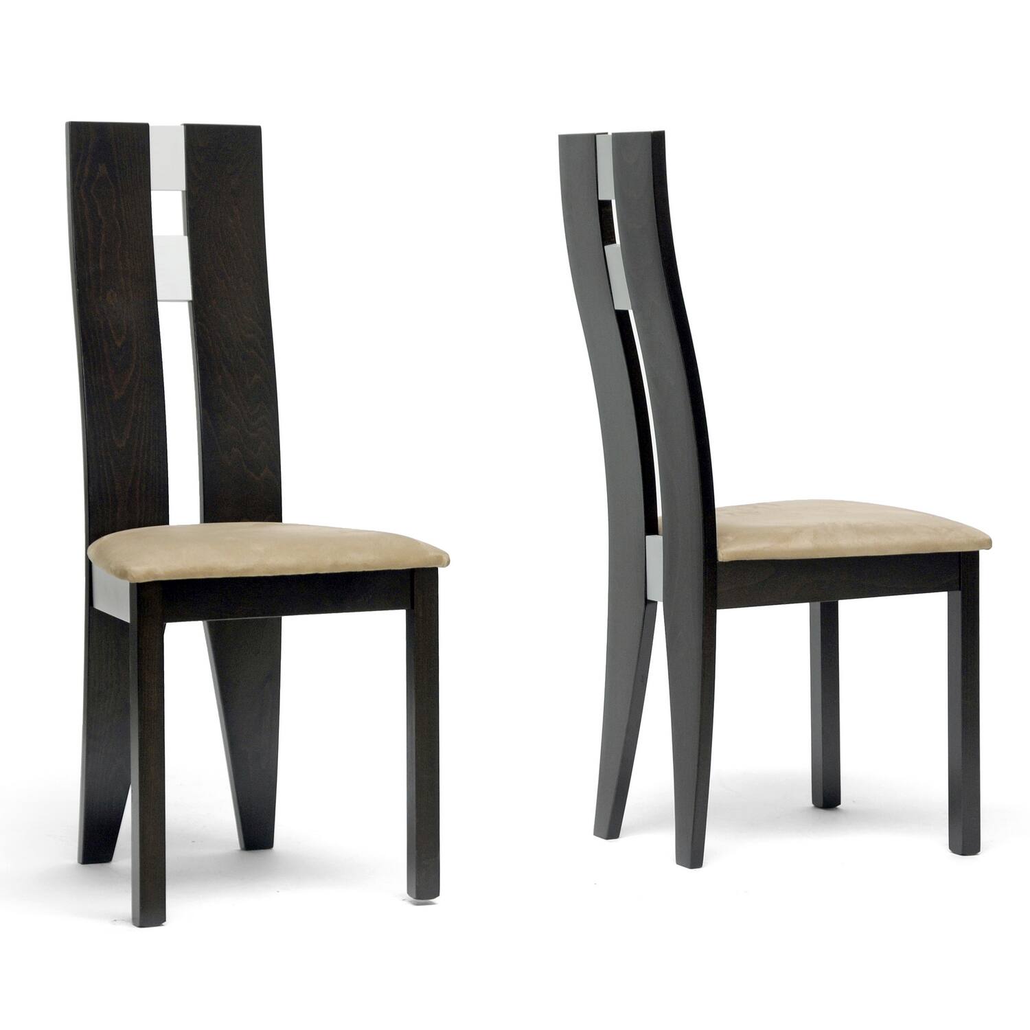 Baxton Studio Casablanca Dark Brown Modern Dining Chairs (set Of 2)