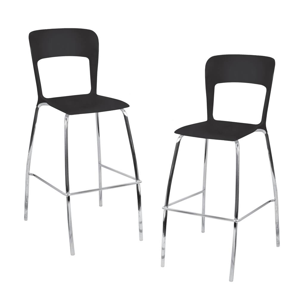 LumiSource Black Barstools (Set of 2)