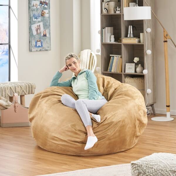 Shop Madison Faux Suede 5 Foot Lounge Beanbag Chair By Christopher