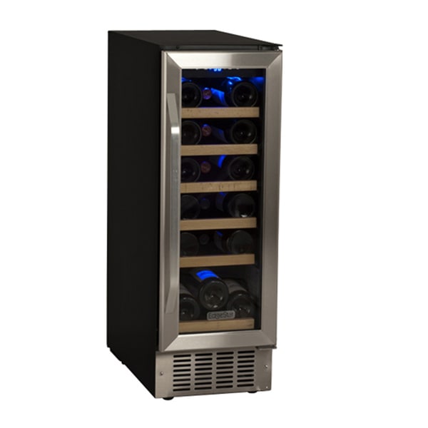 black stainless steel wine cooler