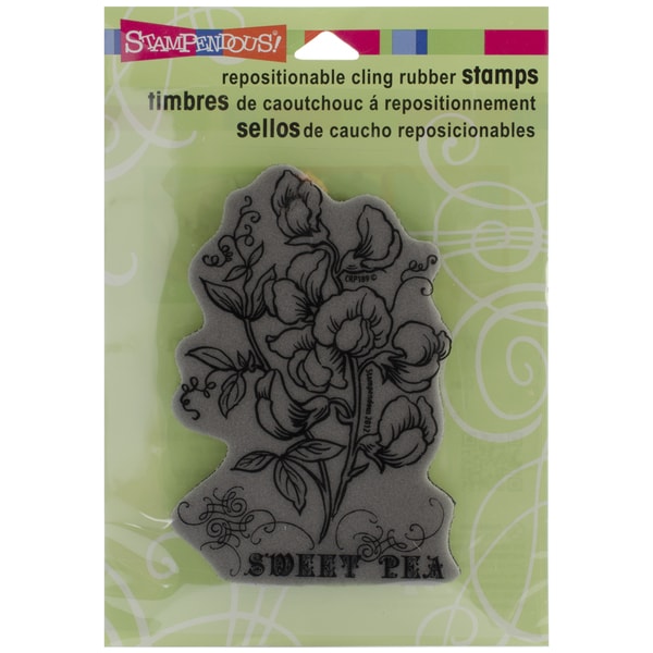 Stampendous Cling Rubber Stamp Sweet Pea STAMPENDOUS Clear & Cling Stamps