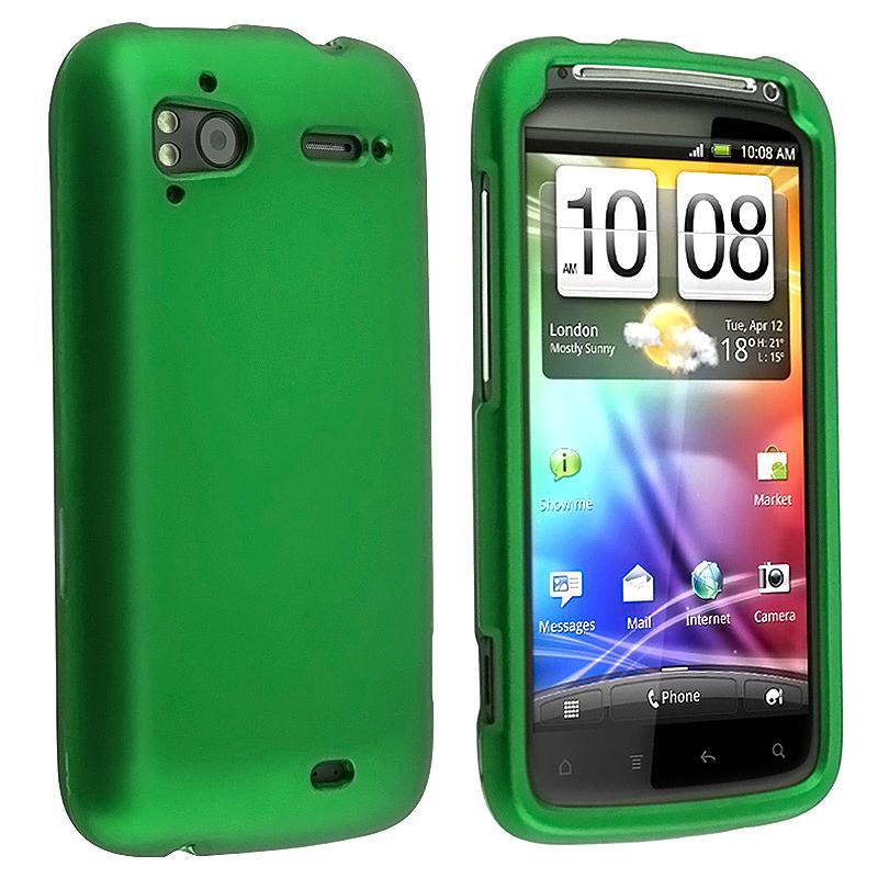 Green Rubber Coated Case for HTC Sensation 4G Pyramid