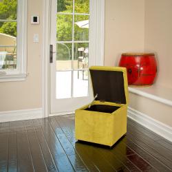 Square Green Storage Cube Ottoman