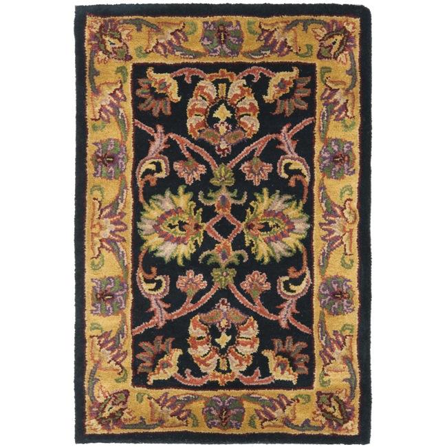 Handmade Delhi Navy/ Gold Wool Rug (2' x 3') Safavieh Accent Rugs