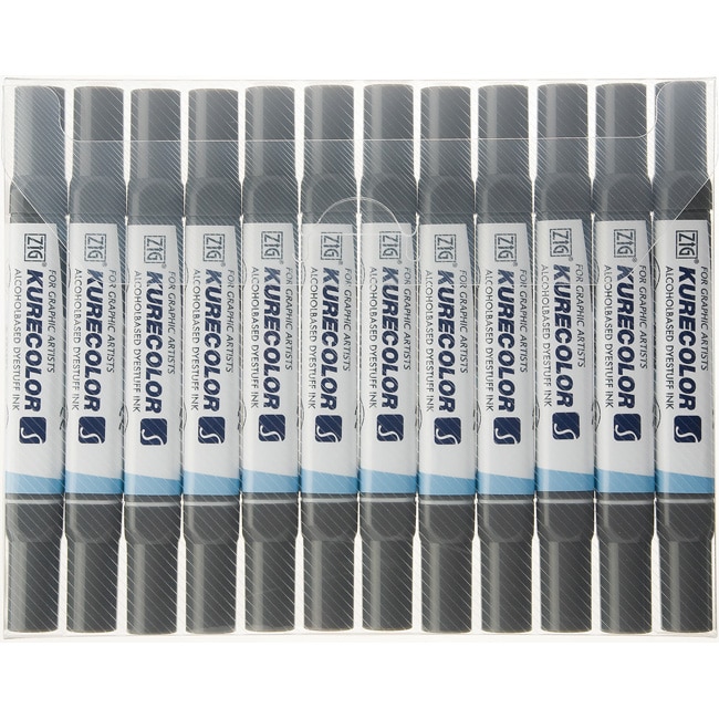 Zig Kurecolor Pale Colors Twin tip Markers (pack Of 12)