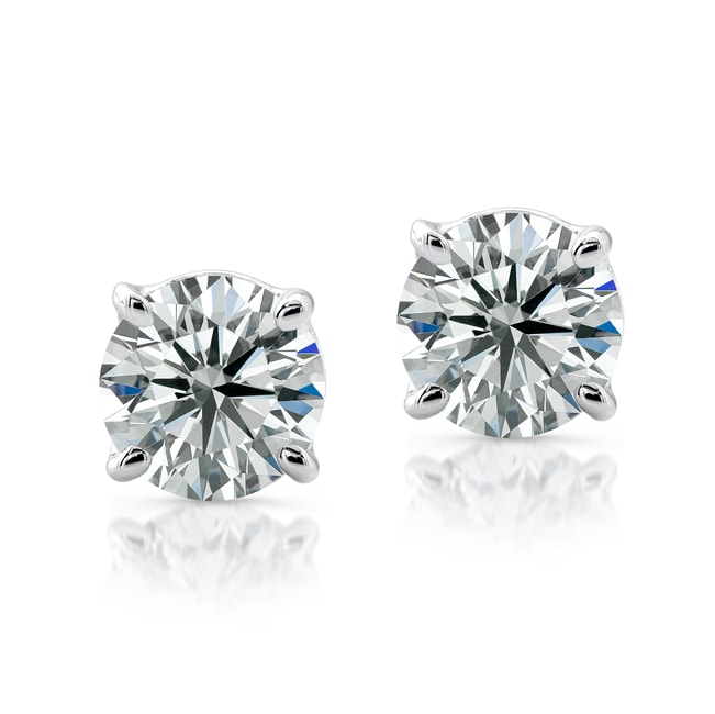 Shop 14k White Gold 2ct TDW Certified Diamond Stud Earrings (G-H, SI1 ...
