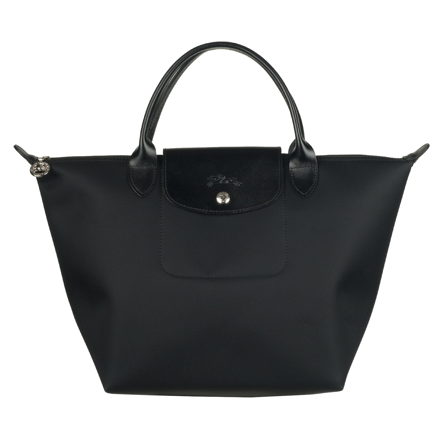 Longchamp 'Planetes' Black Nylon Tote Bag - Overstock™ Shopping - Big ...